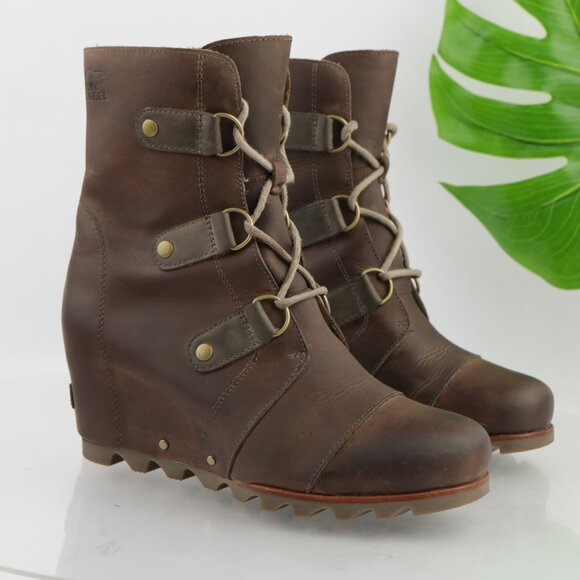 Sorel Womens Joan Of Arctic Boots Size 10 Waterproof Brown Wedge Heel Lace Up - Picture 14 of 15